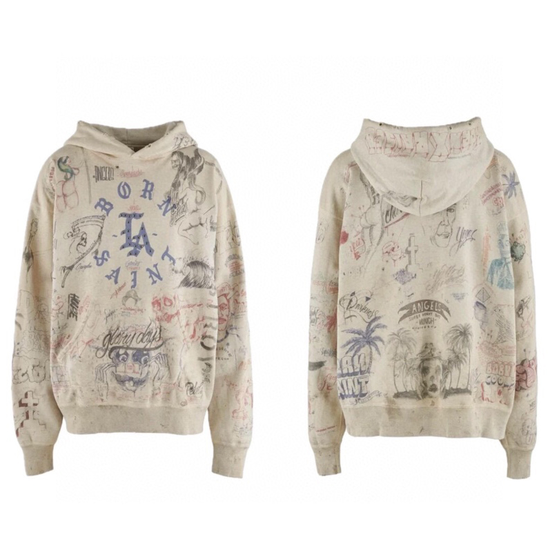 Saint Michael x Born & Raised Hoodie - DopestKickz