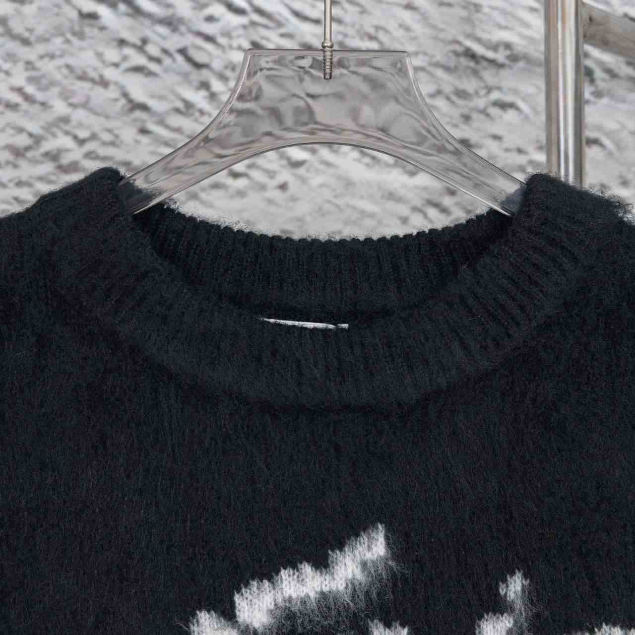Saint Laurent Logo-Intarsia Mohair-Blend Sweater - DopestKickz