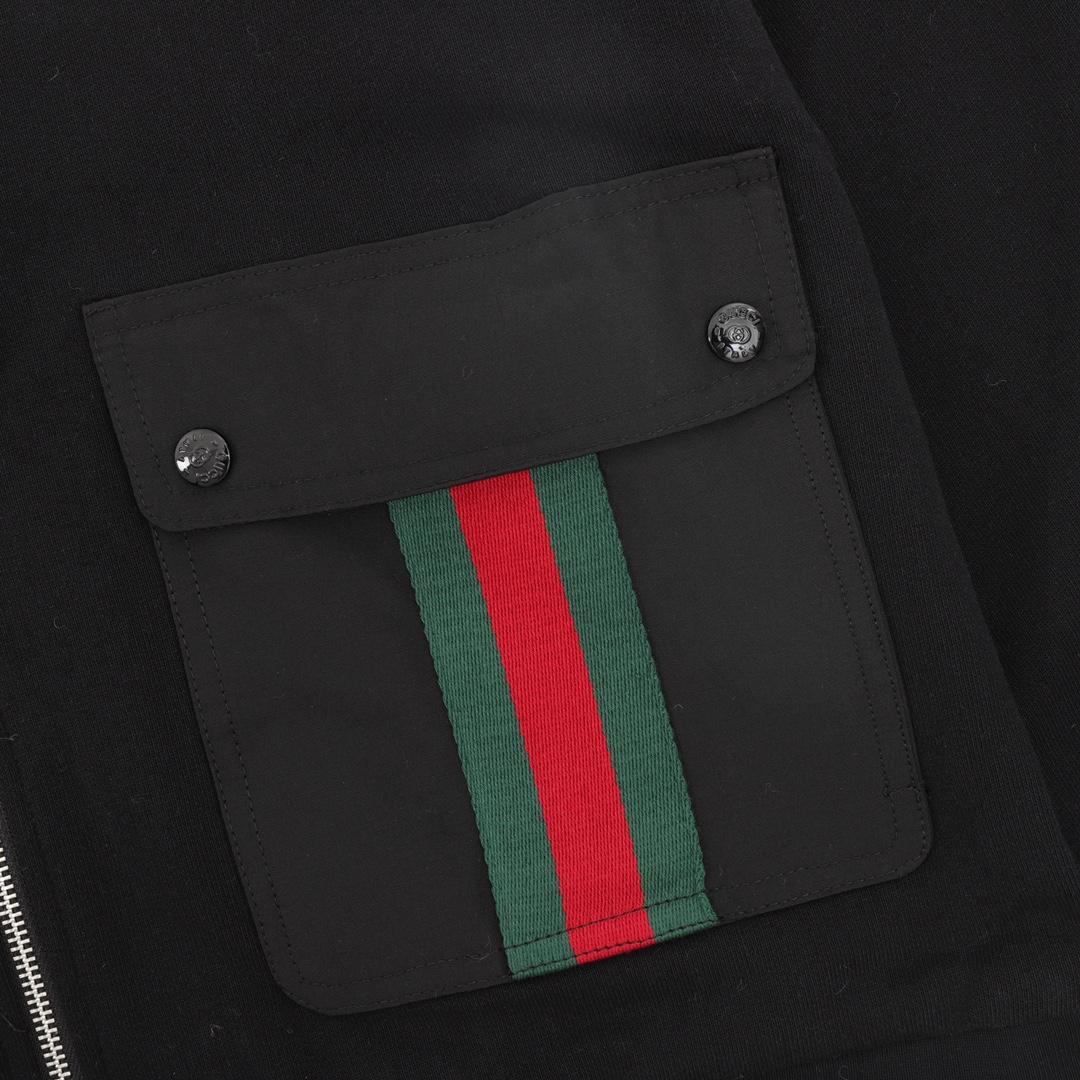 Gucci Cotton Jersey Hooded Jacket With Web - DopestKickz