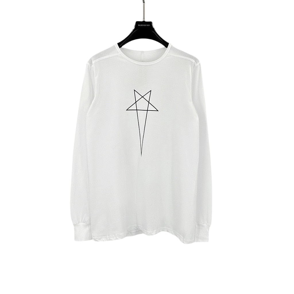 Rick Owens Level Pentagram-print Organic Cotton T-shirt - DopestKickz