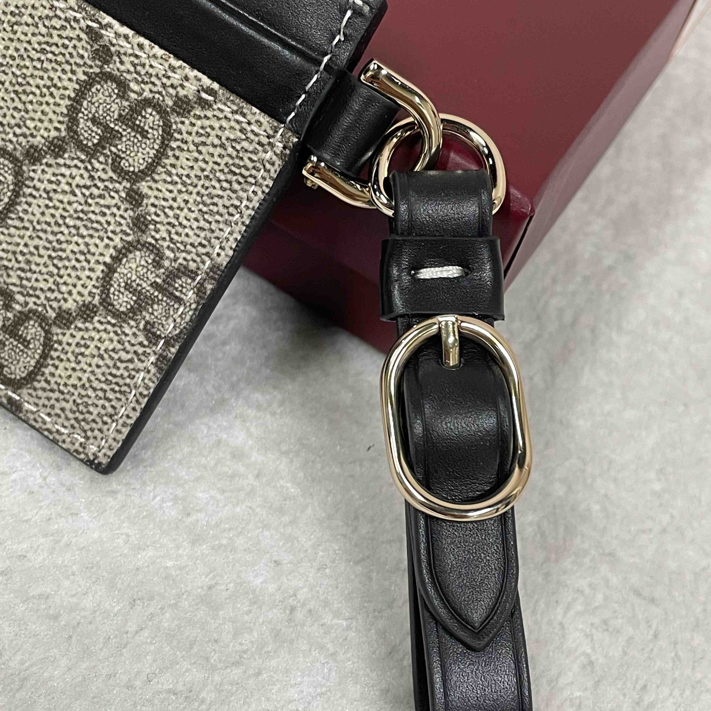 Gucci GG Emblem Card Case With Strap - DopestKickz