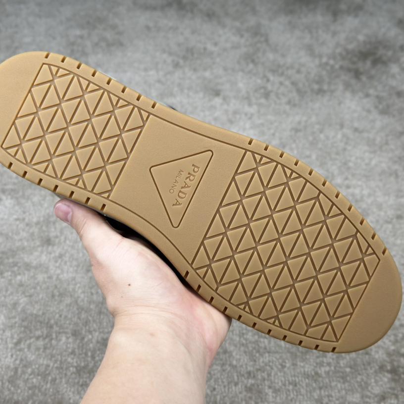 Prada Downtown Suede And Re-Nylon Sneakers - DopestKickz