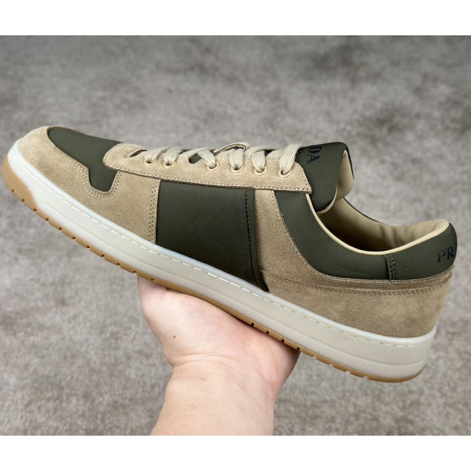 Prada Downtown Suede And Re-Nylon Sneakers - DopestKickz