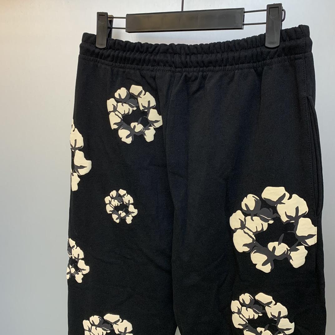 Denim Tears Cactus Tears Wreath Sweatpants Black - DopestKickz