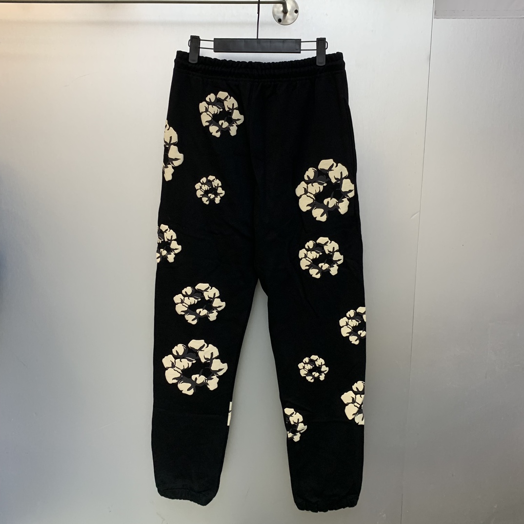 Denim Tears Cactus Tears Wreath Sweatpants Black - DopestKickz