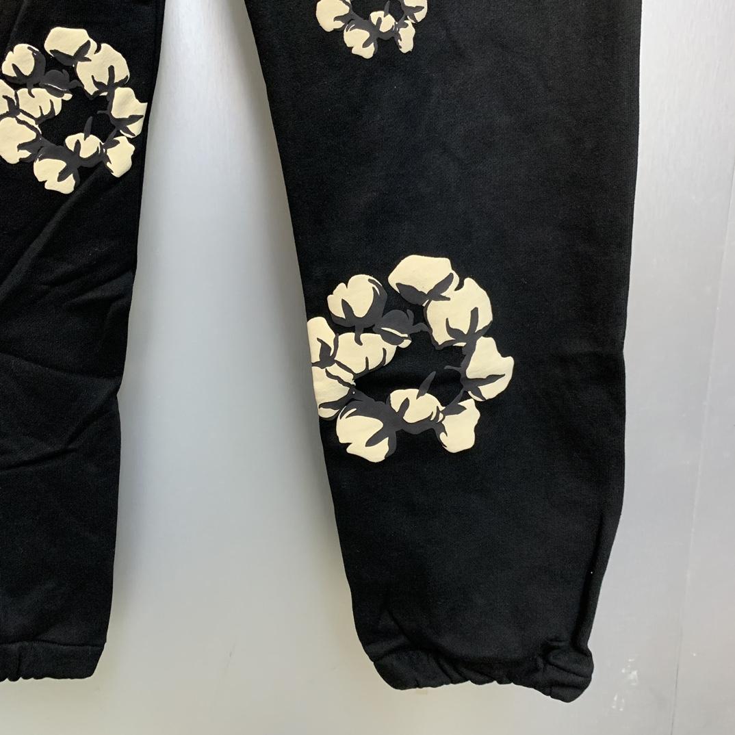 Denim Tears Cactus Tears Wreath Sweatpants Black - DopestKickz