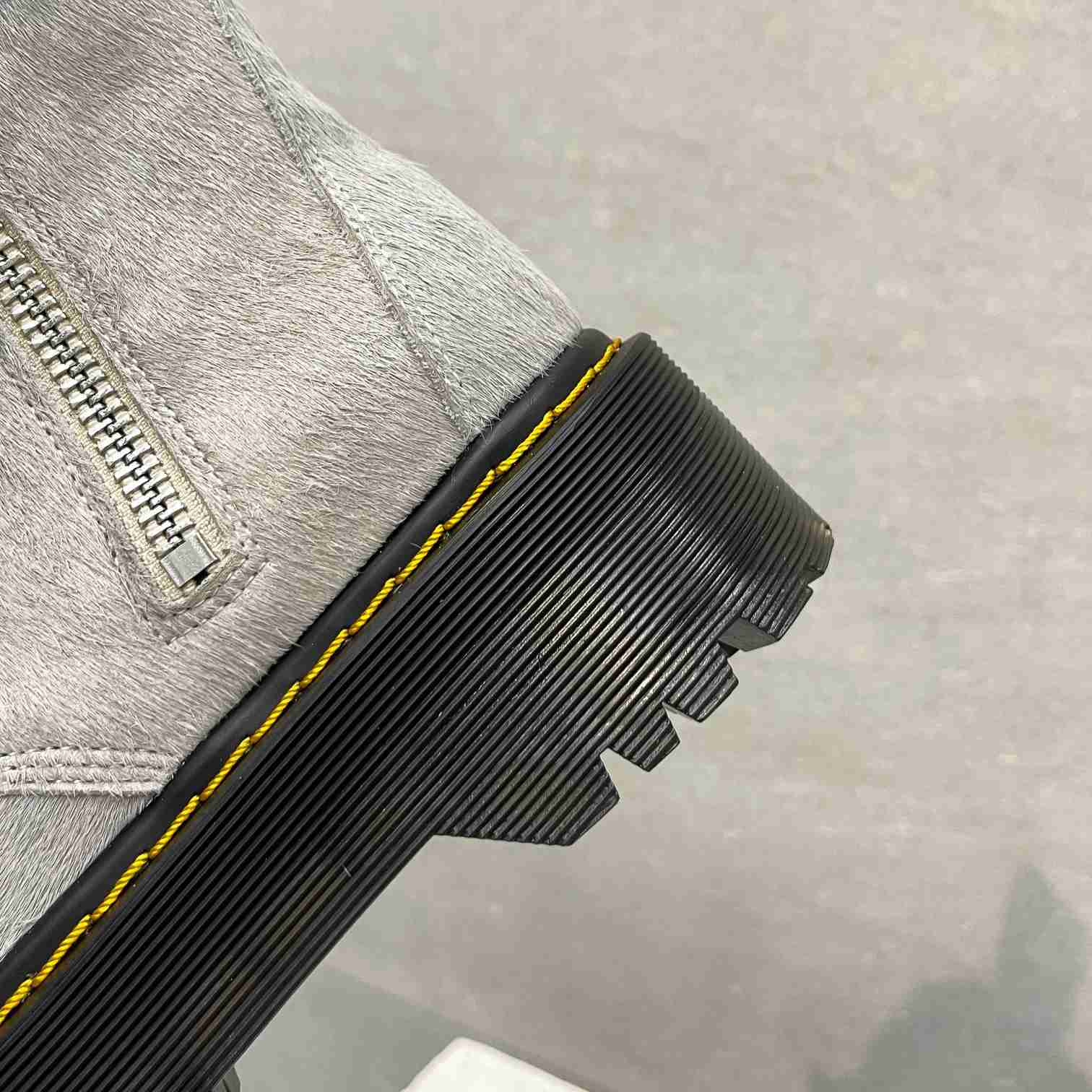 Rick Owens x Dr Martens Calf-hair Quad-sole Boots - DopestKickz