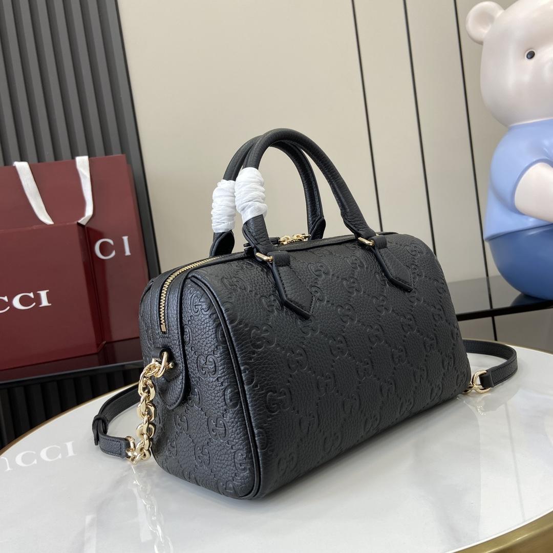 Gucci GG Emblem Small Top Handle Bag - DopestKickz