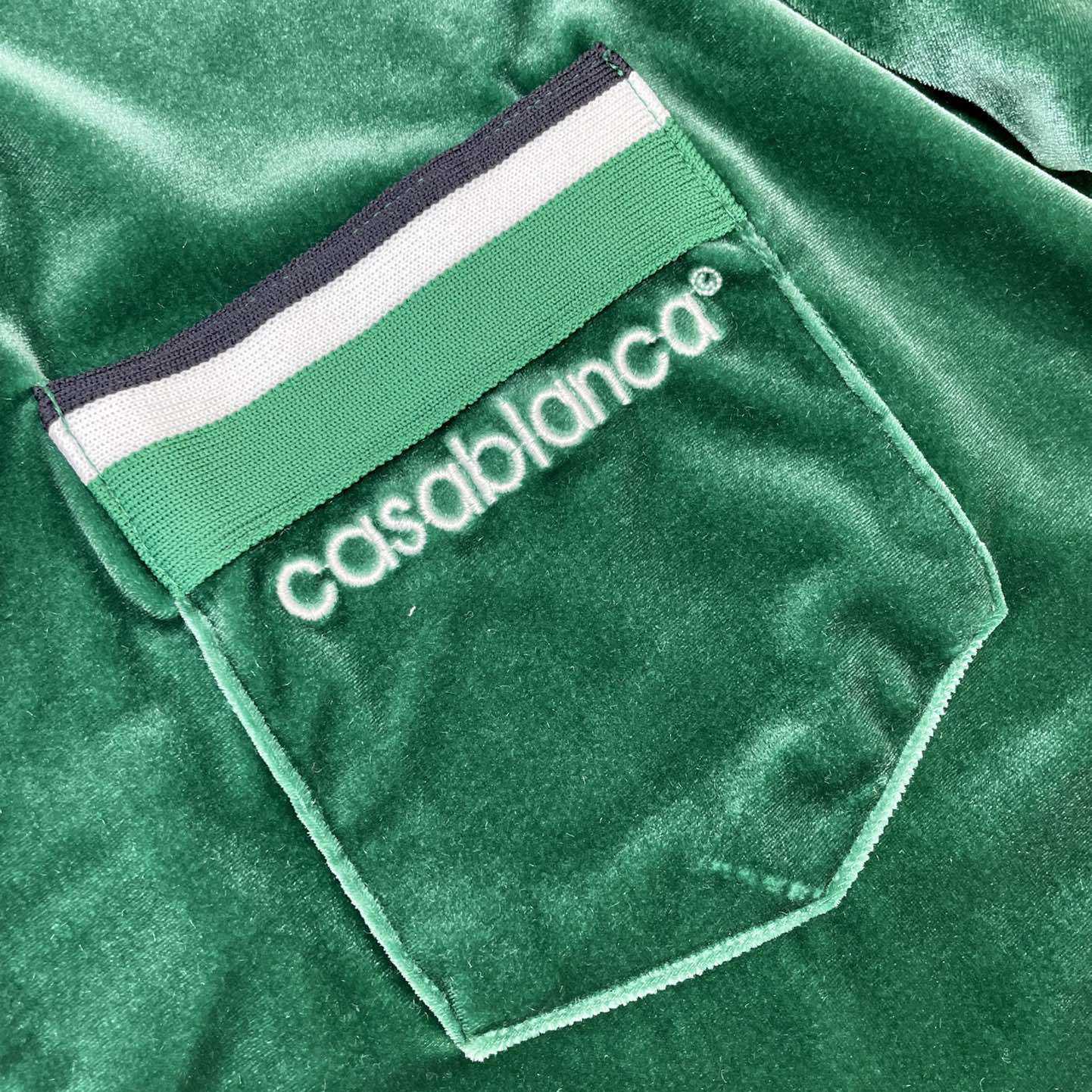 Casablanca Short-Sleeve Velour Shirt 'Evergreen'   c931 - DopestKickz