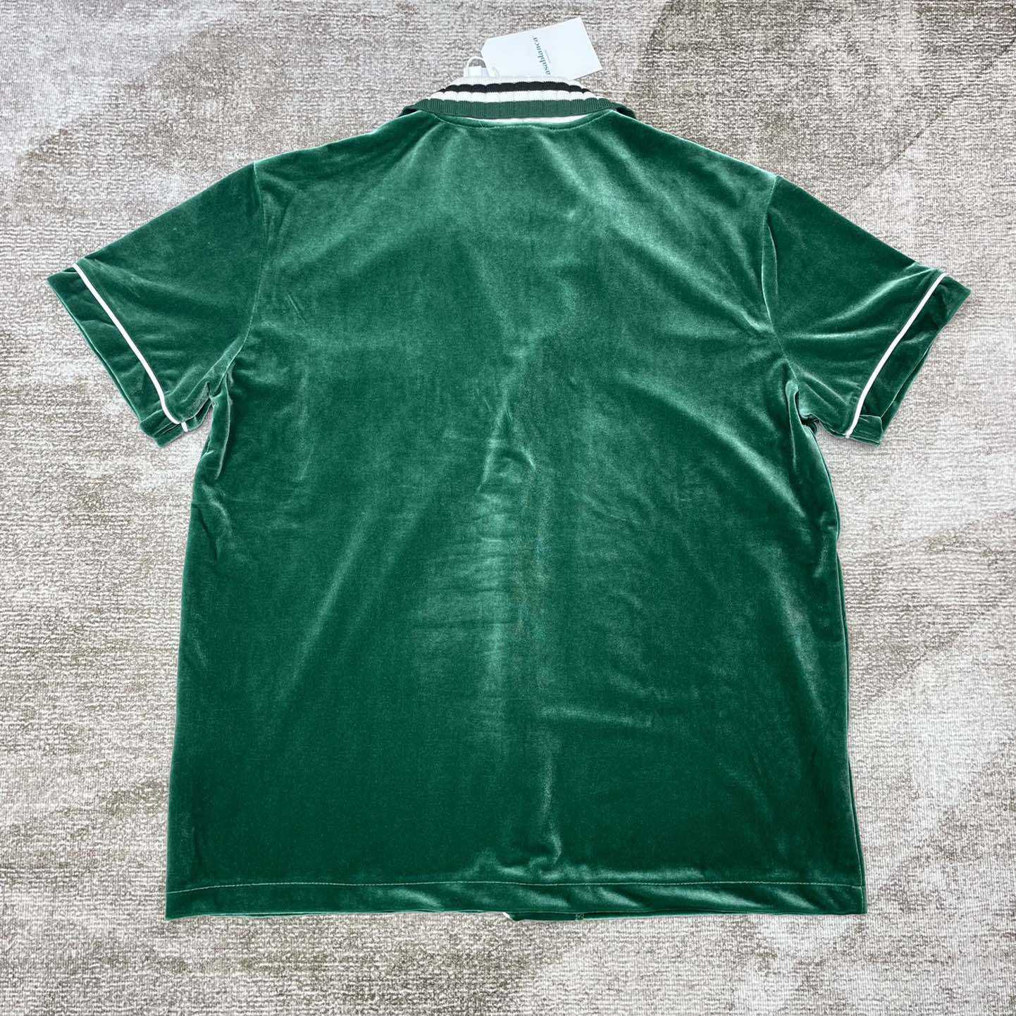 Casablanca Short-Sleeve Velour Shirt 'Evergreen'   c931 - DopestKickz