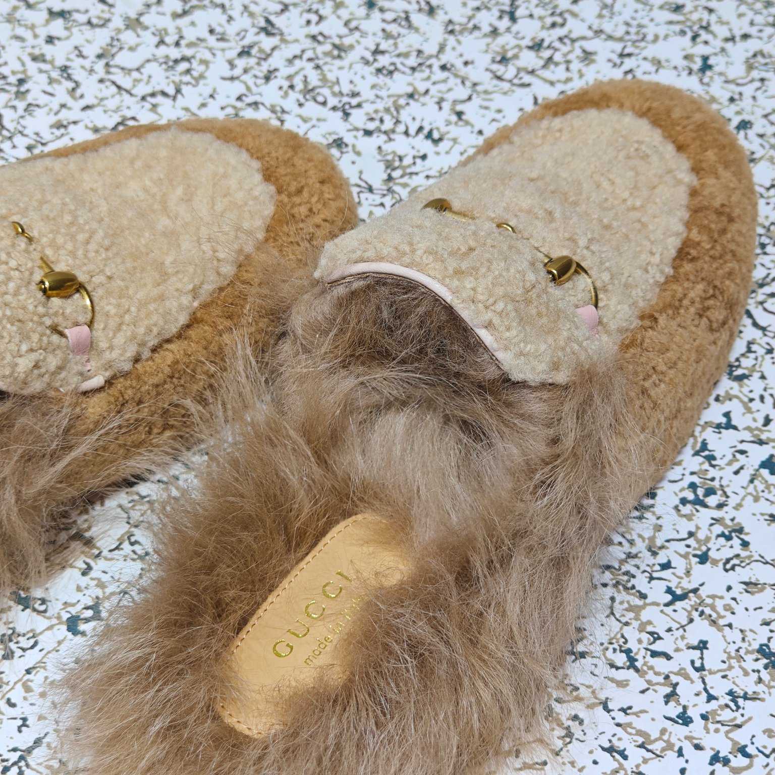 Gucci Shearling Slip - DopestKickz