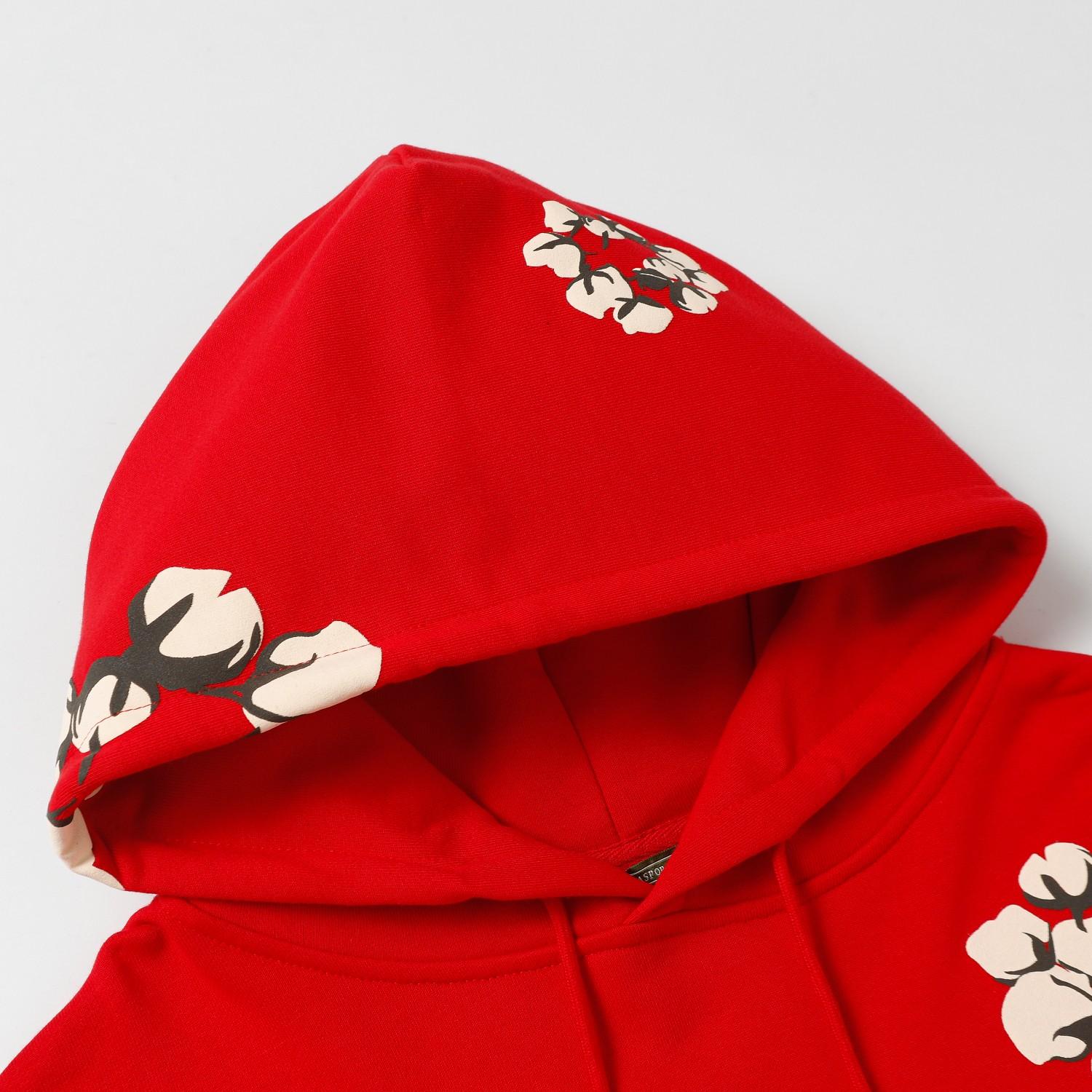 Denim Tears Cactus Tears Wreath Hoodie Red - DopestKickz
