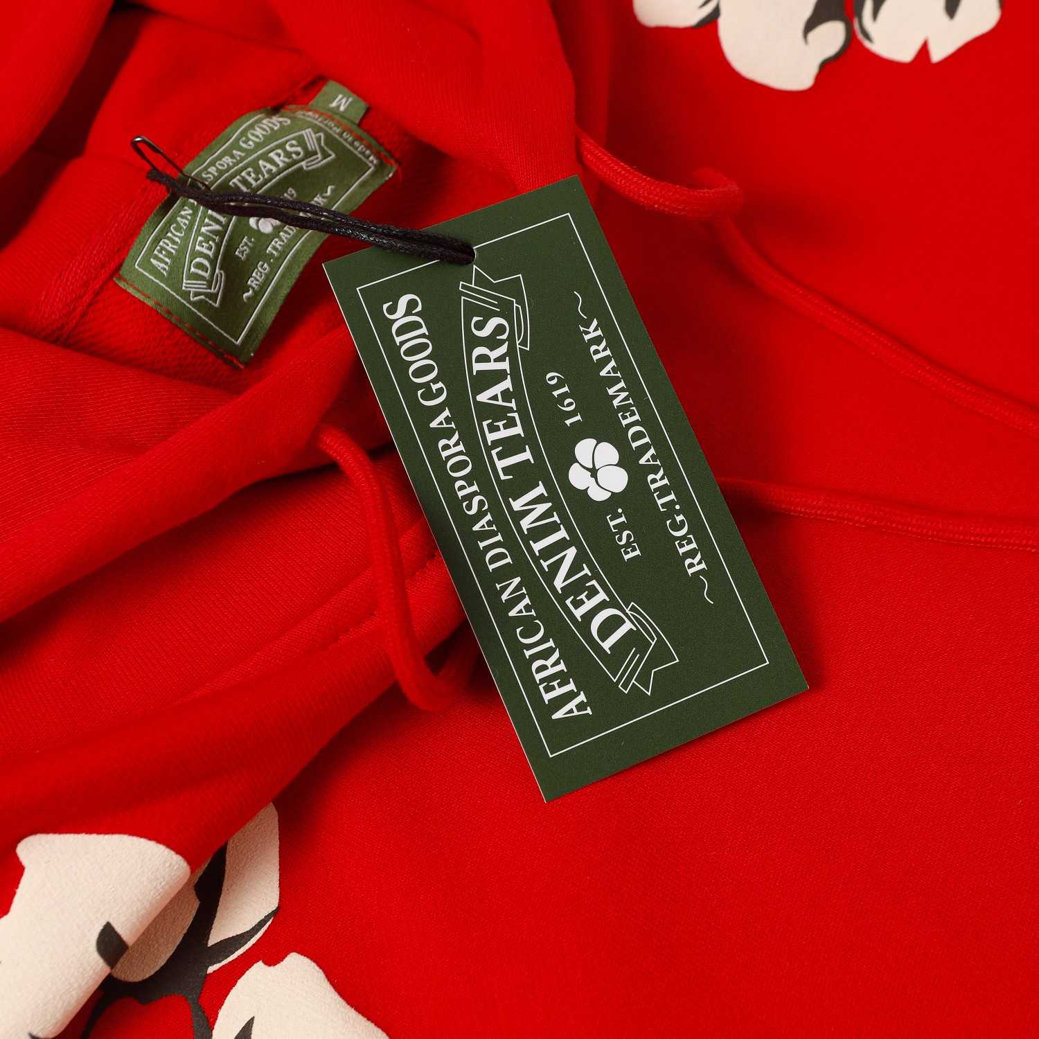 Denim Tears Cactus Tears Wreath Hoodie Red - DopestKickz