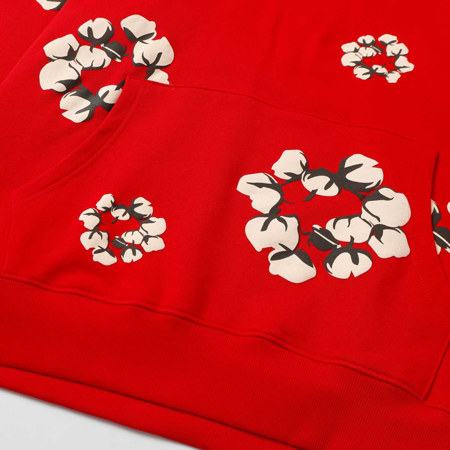 Denim Tears Cactus Tears Wreath Hoodie Red - DopestKickz