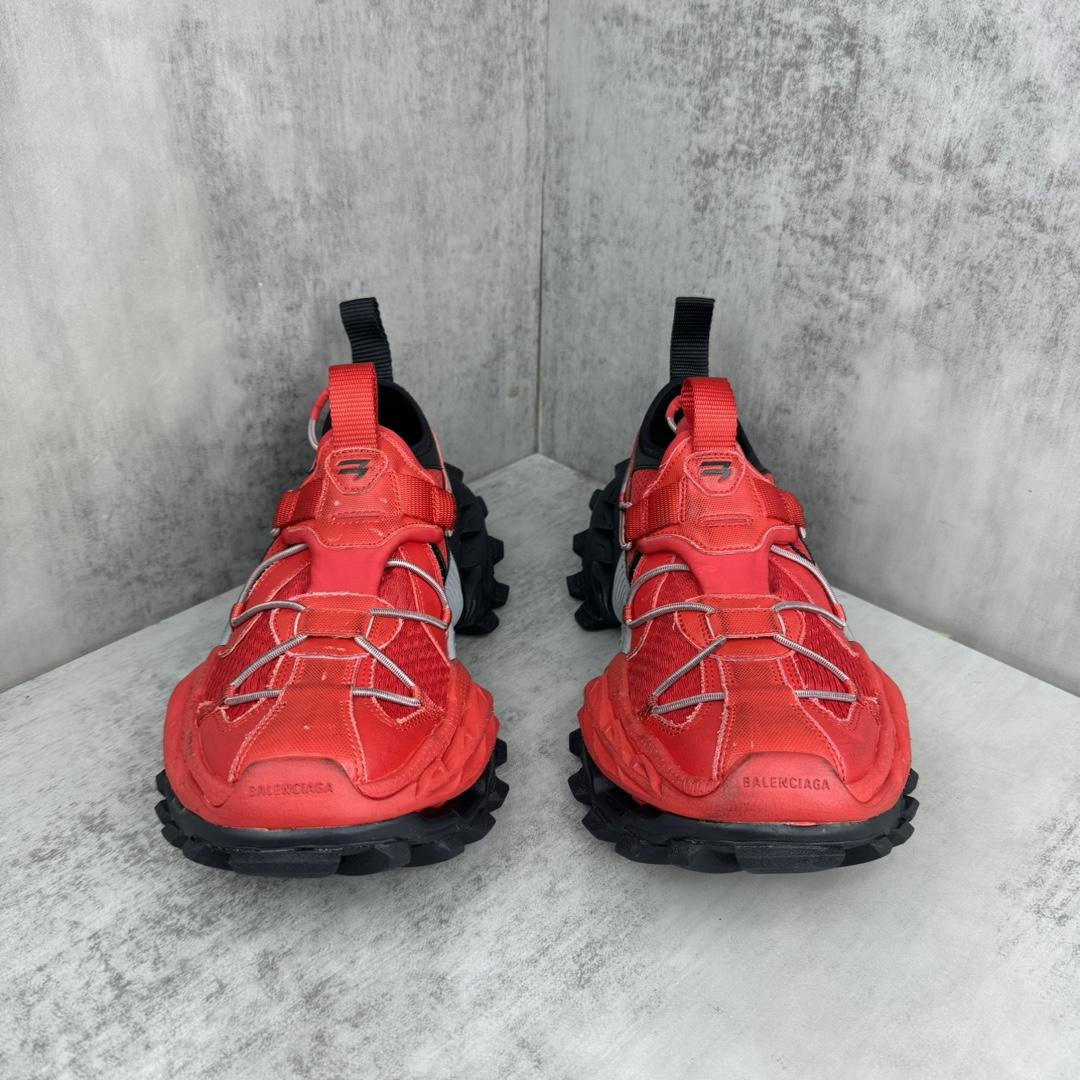 Balenciaga Hike Sneaker In Red And Black  - DopestKickz