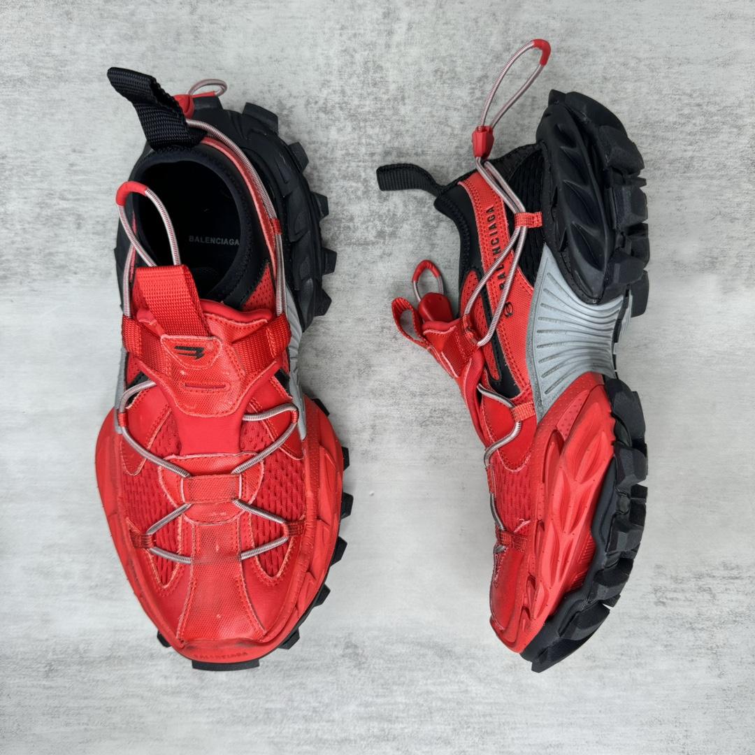Balenciaga Hike Sneaker In Red And Black  - DopestKickz