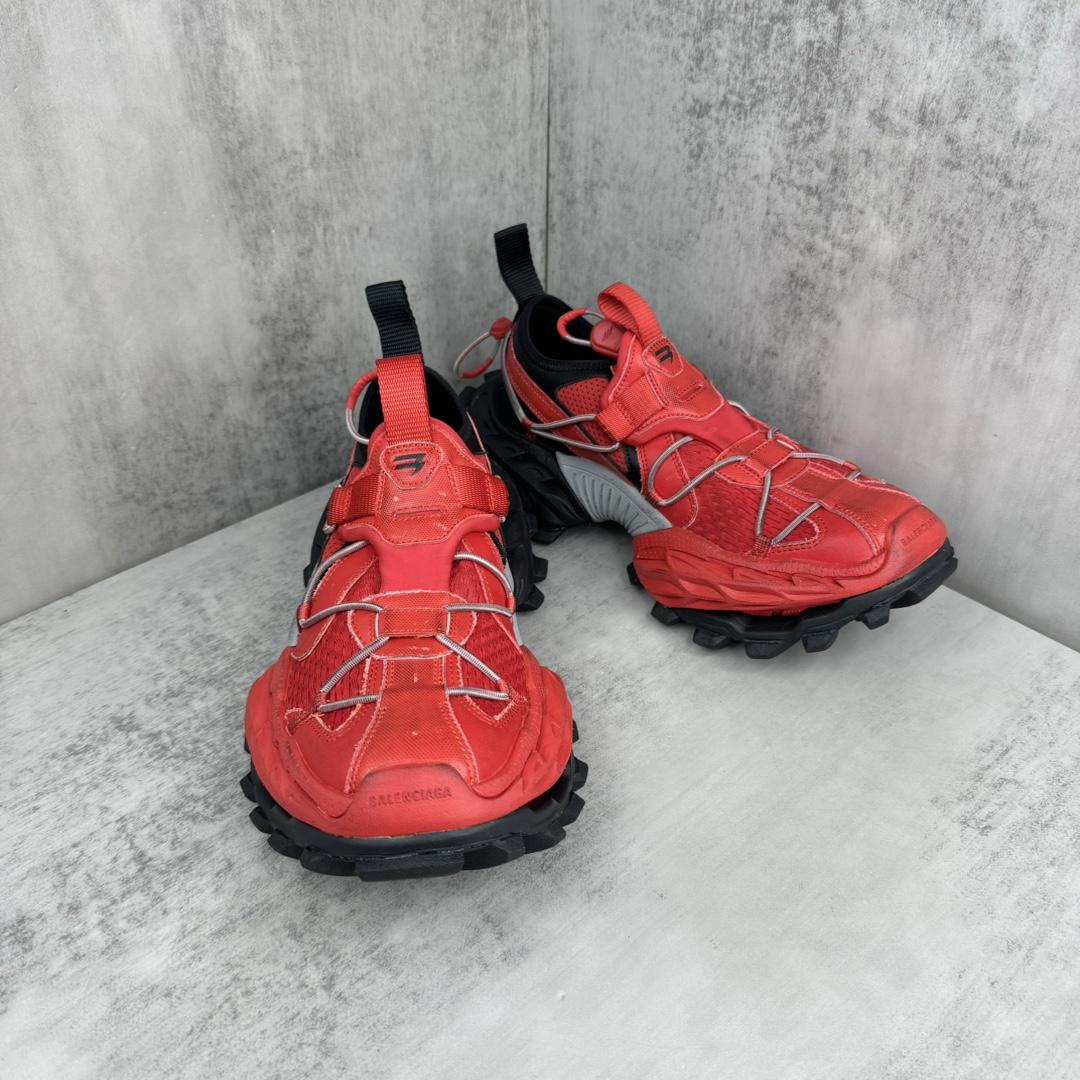 Balenciaga Hike Sneaker In Red And Black  - DopestKickz