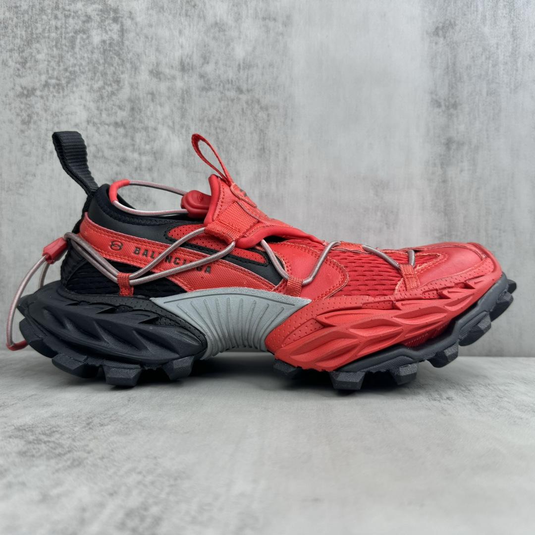 Balenciaga Hike Sneaker In Red And Black  - DopestKickz