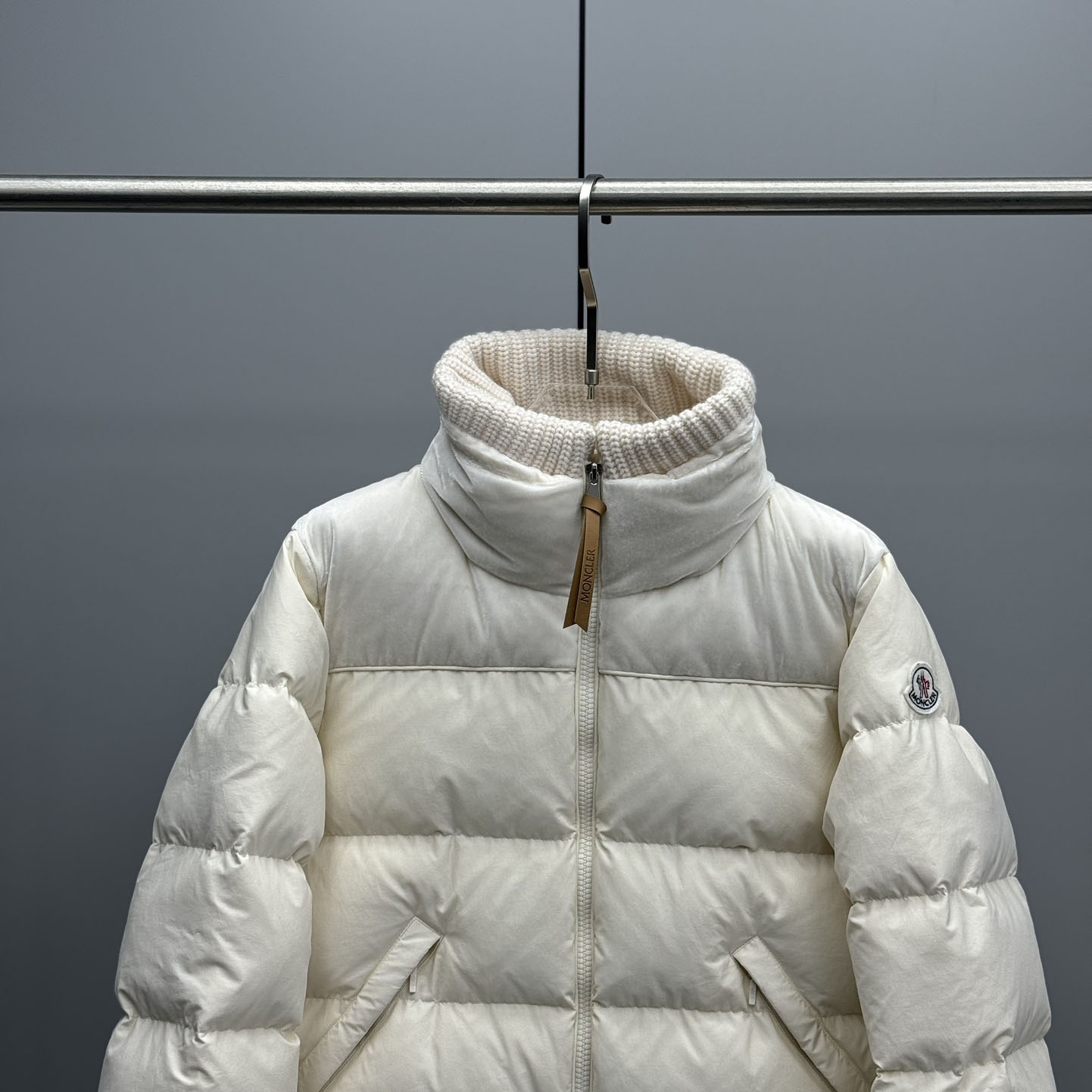 Moncler Auffrique  Velvet-trimmed Down Jacket - DopestKickz