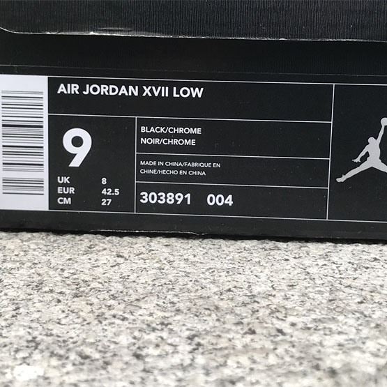 Jordan Air yordan 17 0G Low Black Chrome Sneaker    303891-004 - DopestKickz