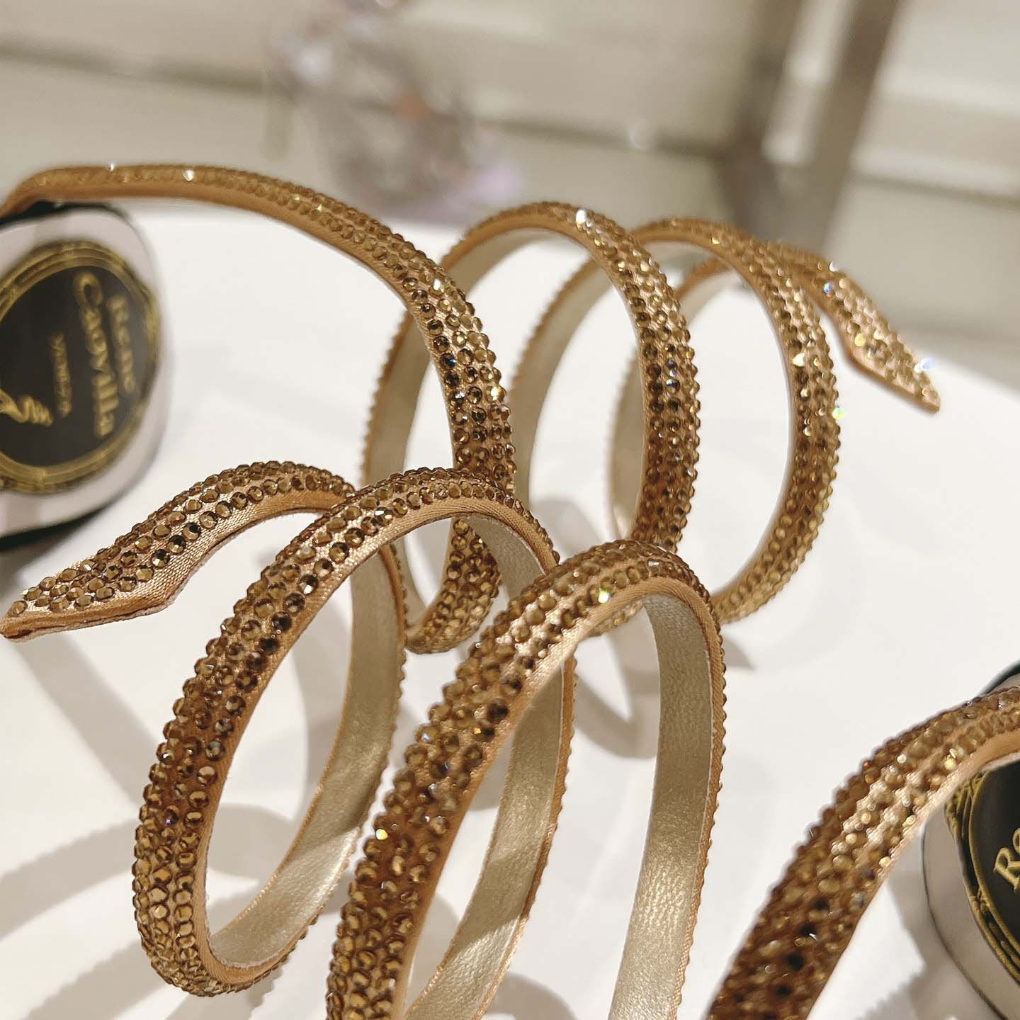 Rene Caovilla Margot Snake Black Jewel Sandal - DopestKickz