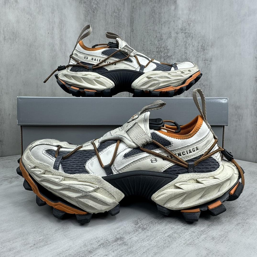 Balenciaga Hike Sneaker In Beige And Orange - DopestKickz