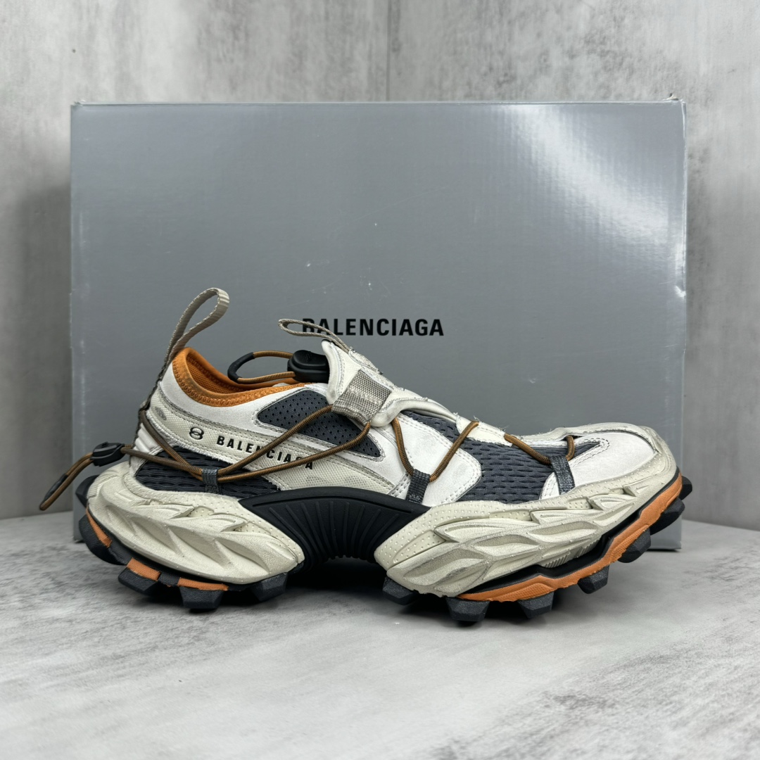 Balenciaga Hike Sneaker In Beige And Orange - DopestKickz