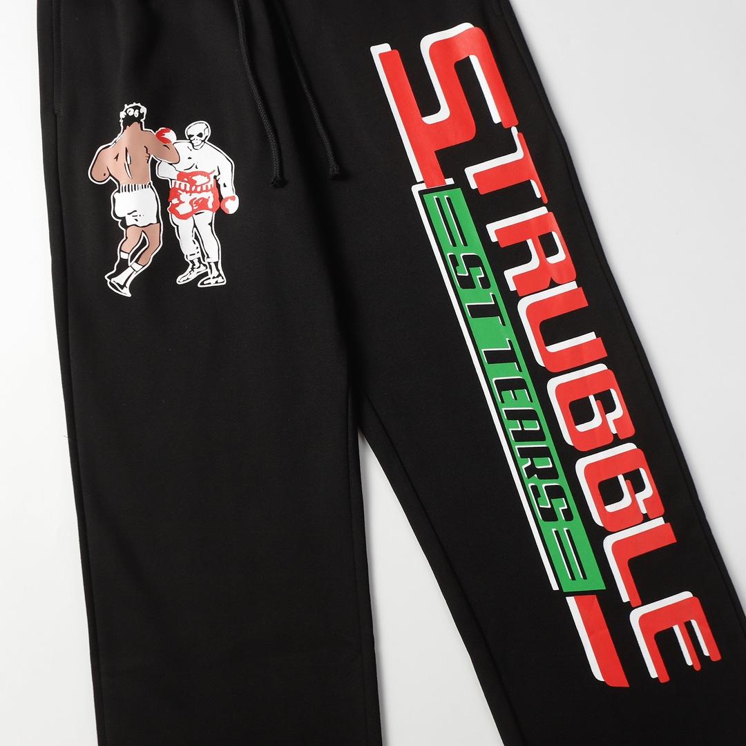 Saint Micheal x Denim tears Struggle Sweatpants 'Black' - DopestKickz