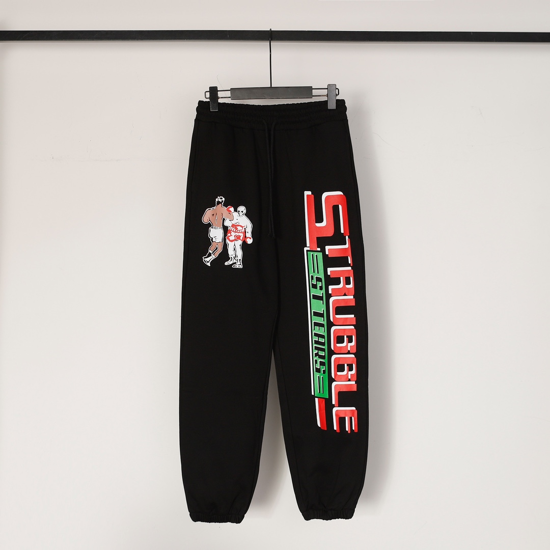Saint Micheal x Denim tears Struggle Sweatpants 'Black' - DopestKickz
