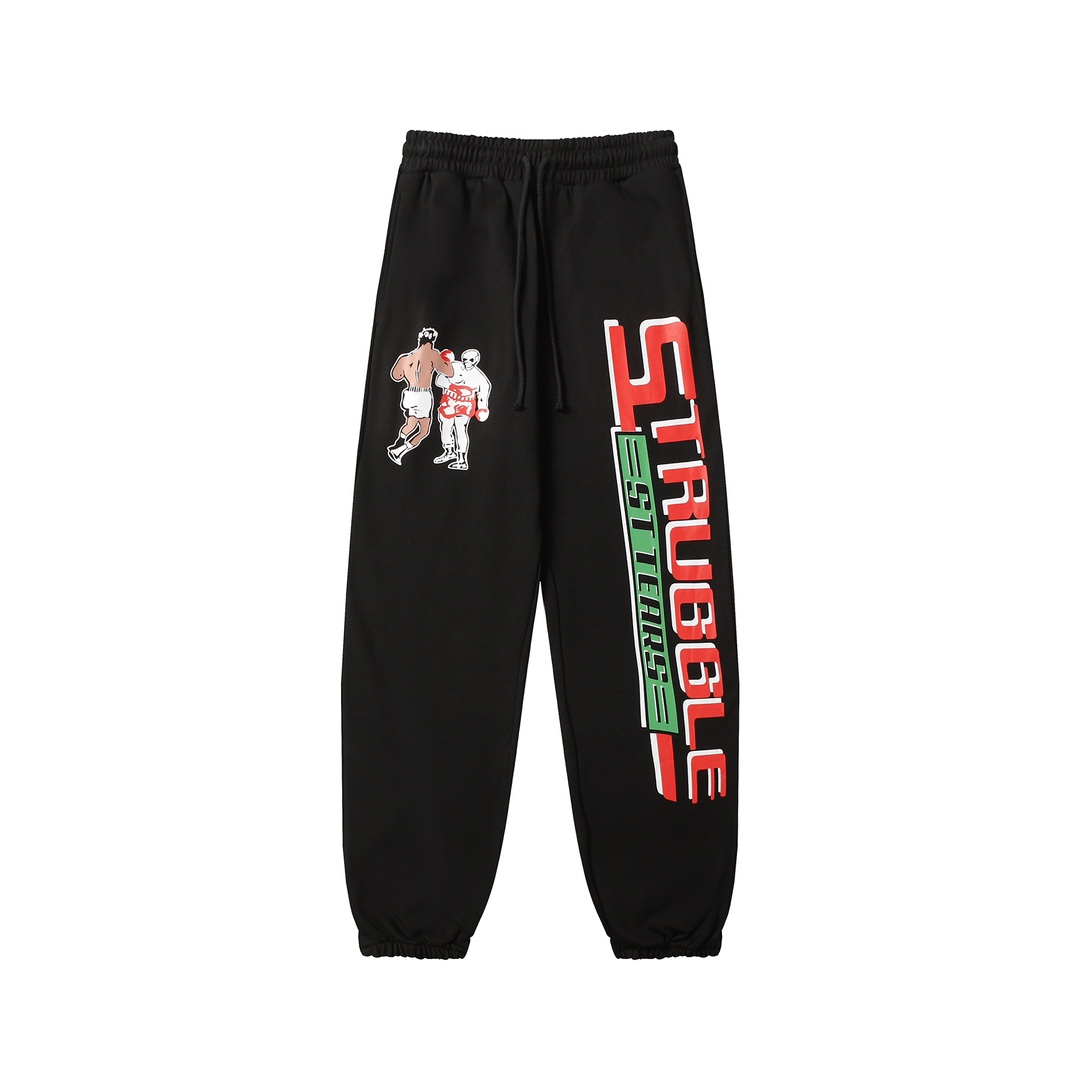 Saint Micheal x Denim tears Struggle Sweatpants 'Black' - DopestKickz