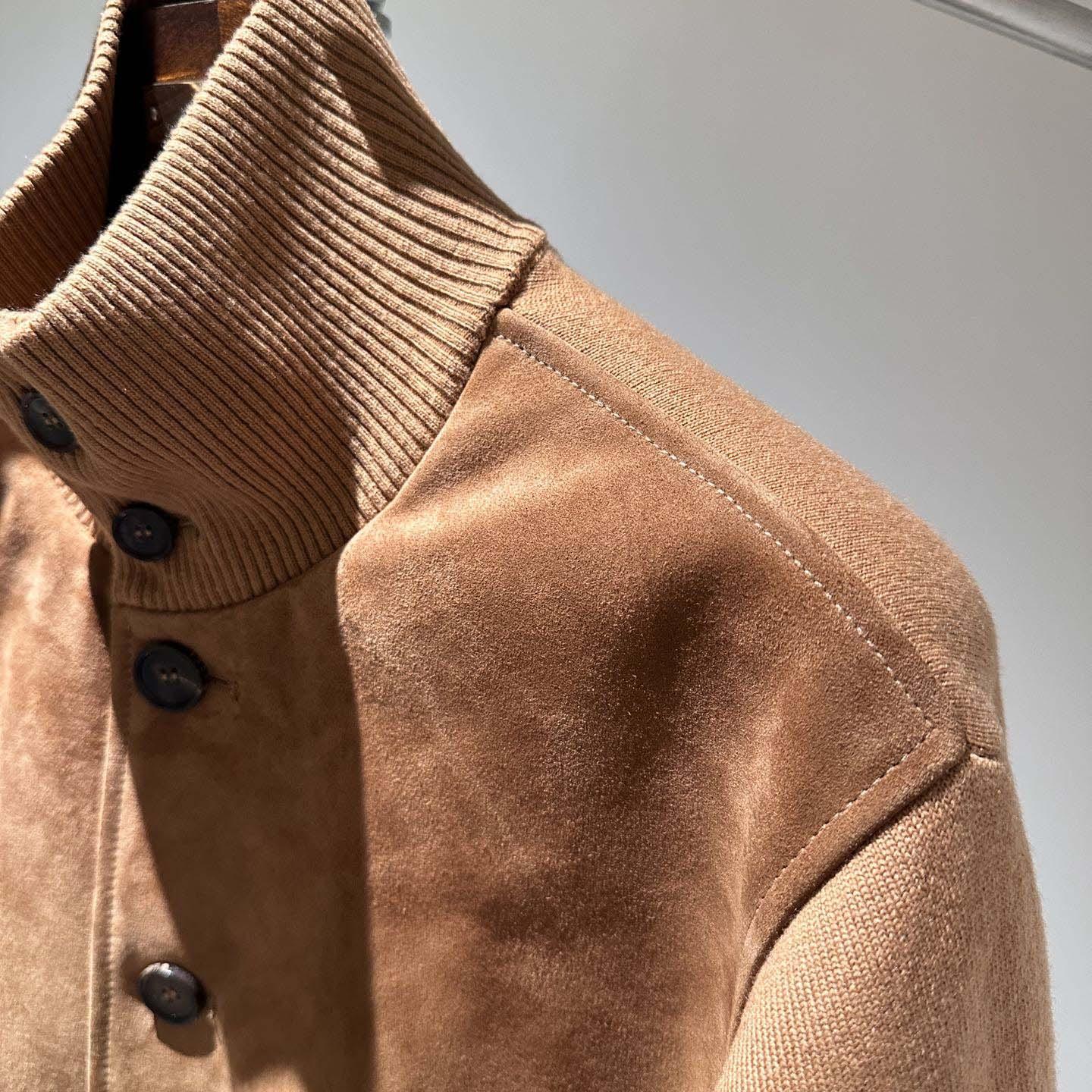 Gucci Suede Bomber Jacket With Web - DopestKickz