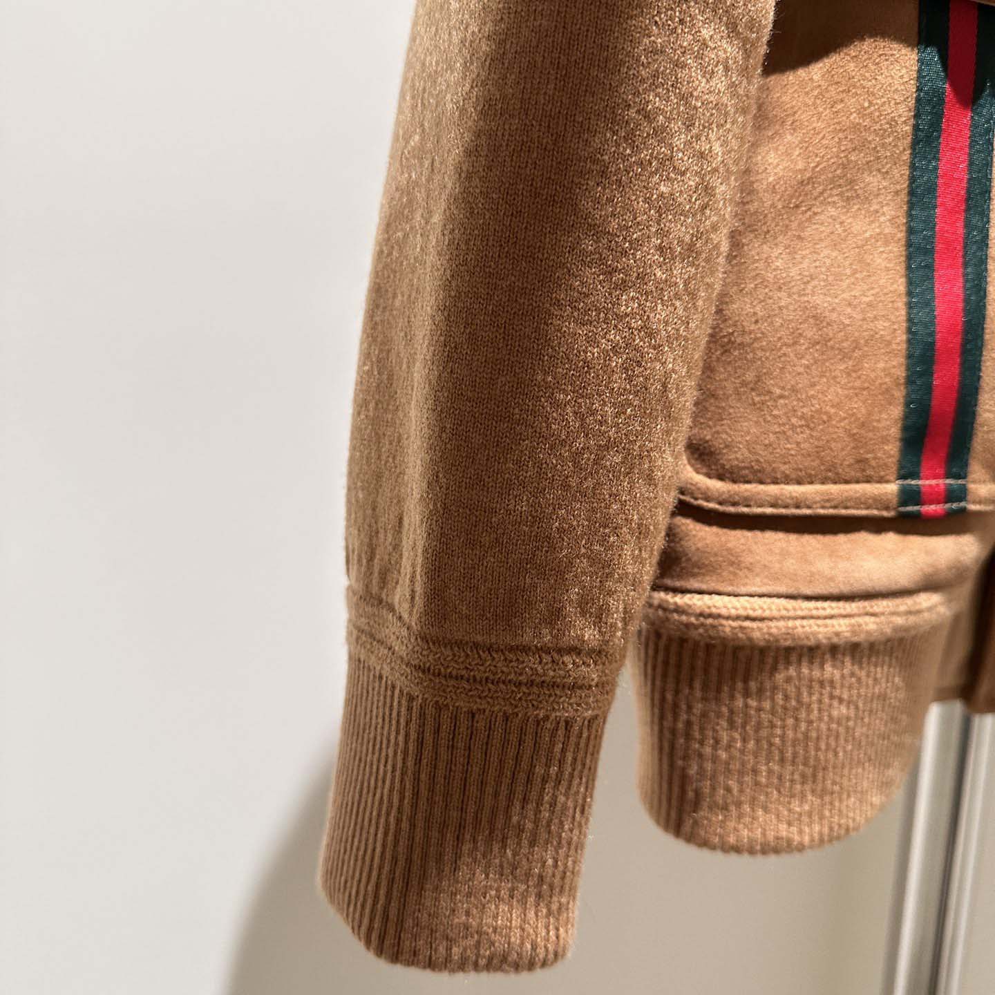 Gucci Suede Bomber Jacket With Web - DopestKickz