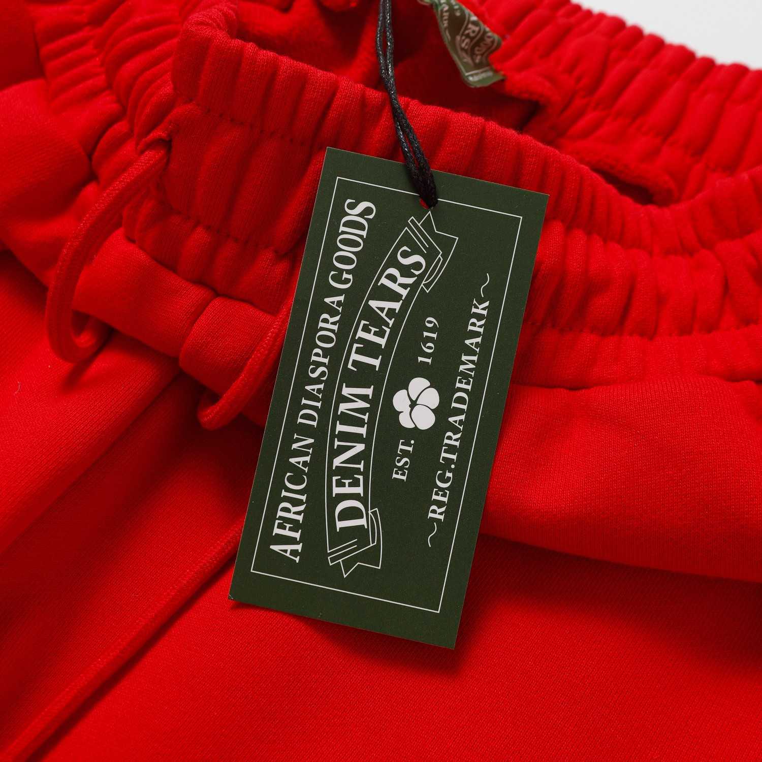 Denim Tears Cactus Tears Wreath Sweatpants Red - DopestKickz