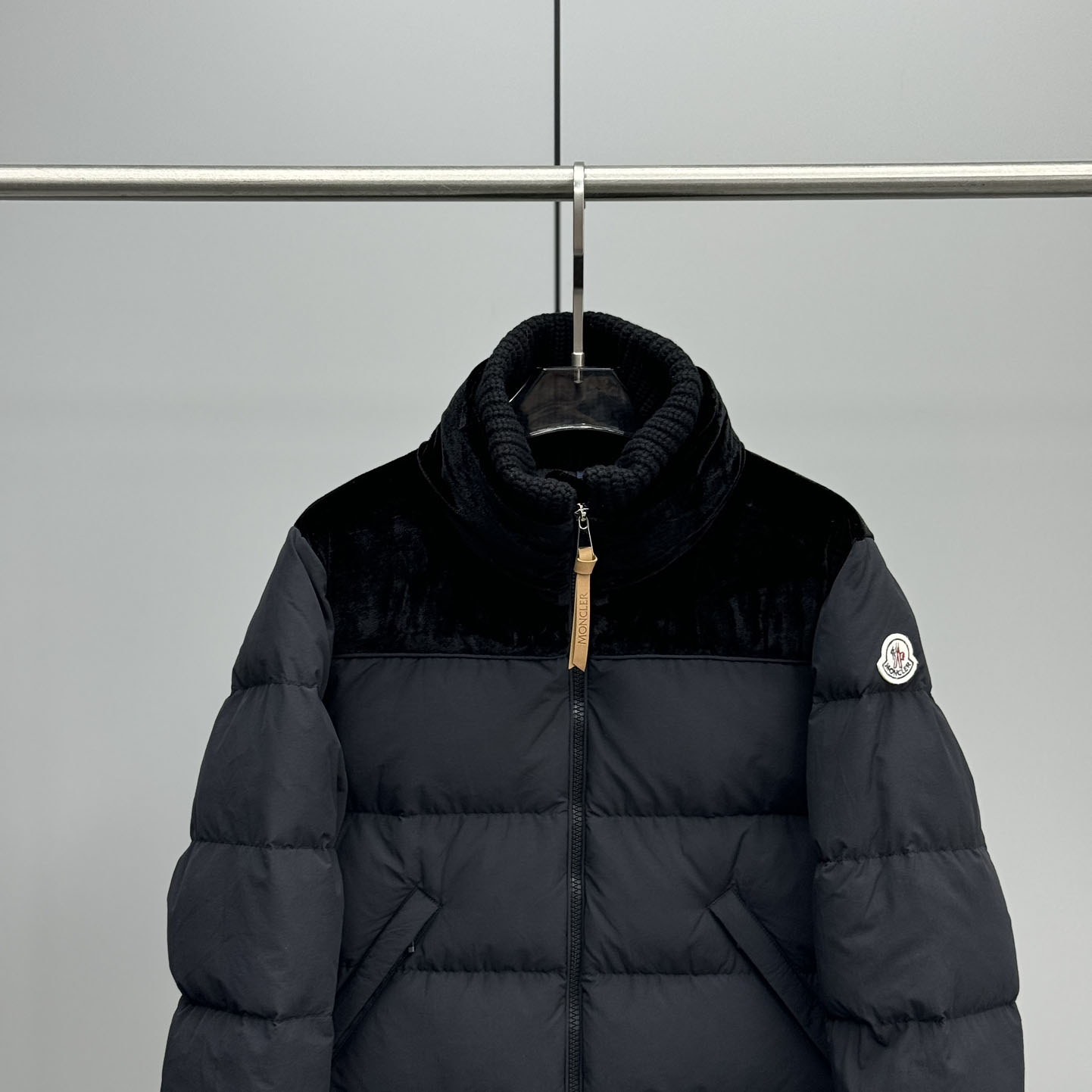 Moncler Auffrique  Velvet-trimmed Down Jacket - DopestKickz
