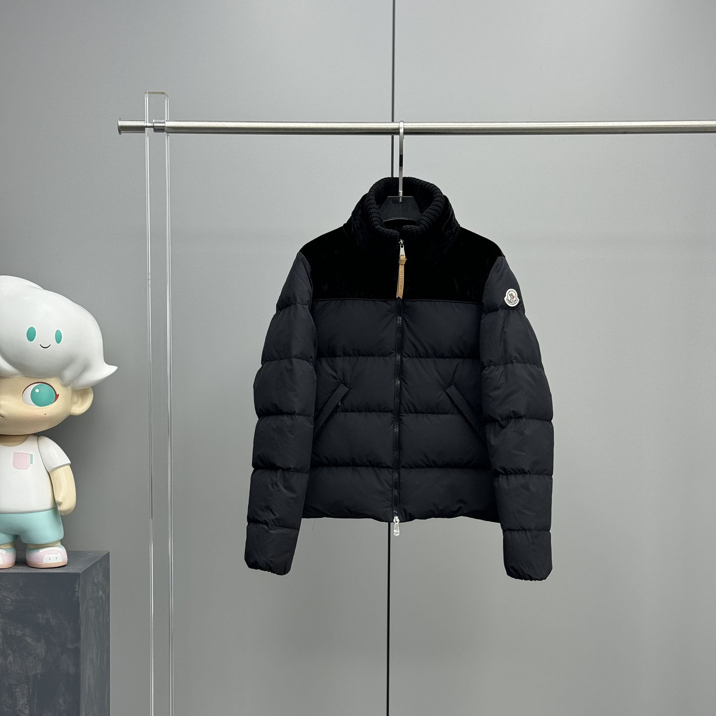 Moncler Auffrique  Velvet-trimmed Down Jacket - DopestKickz