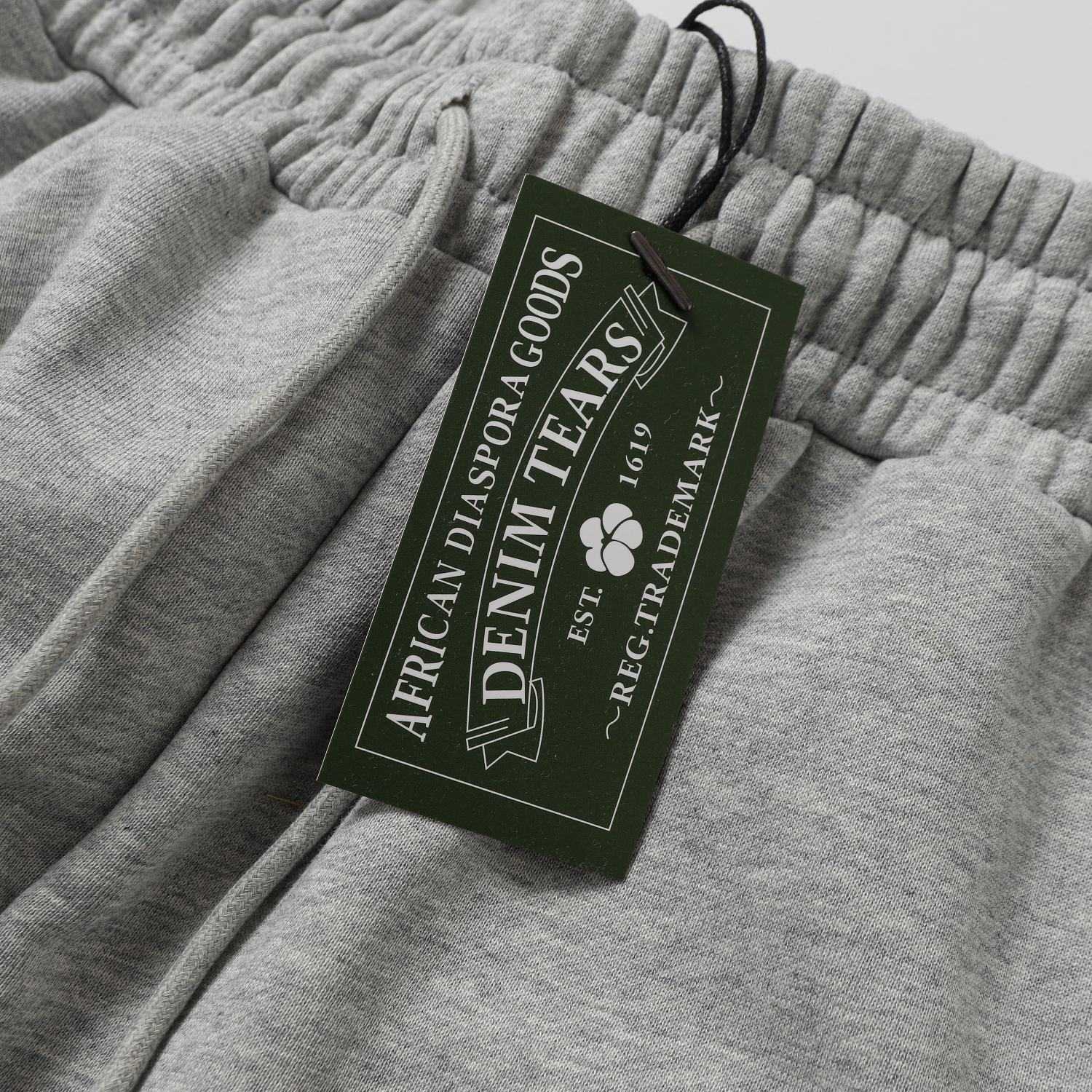 Denim Tears Cactus Tears Wreath Sweatpants Grey - DopestKickz