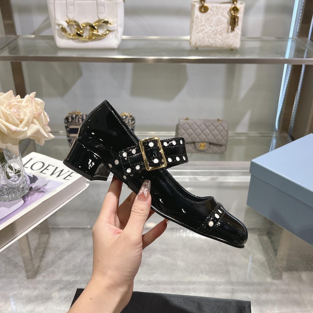 Prada Patent Leather Mary Jane Pumps - DopestKickz