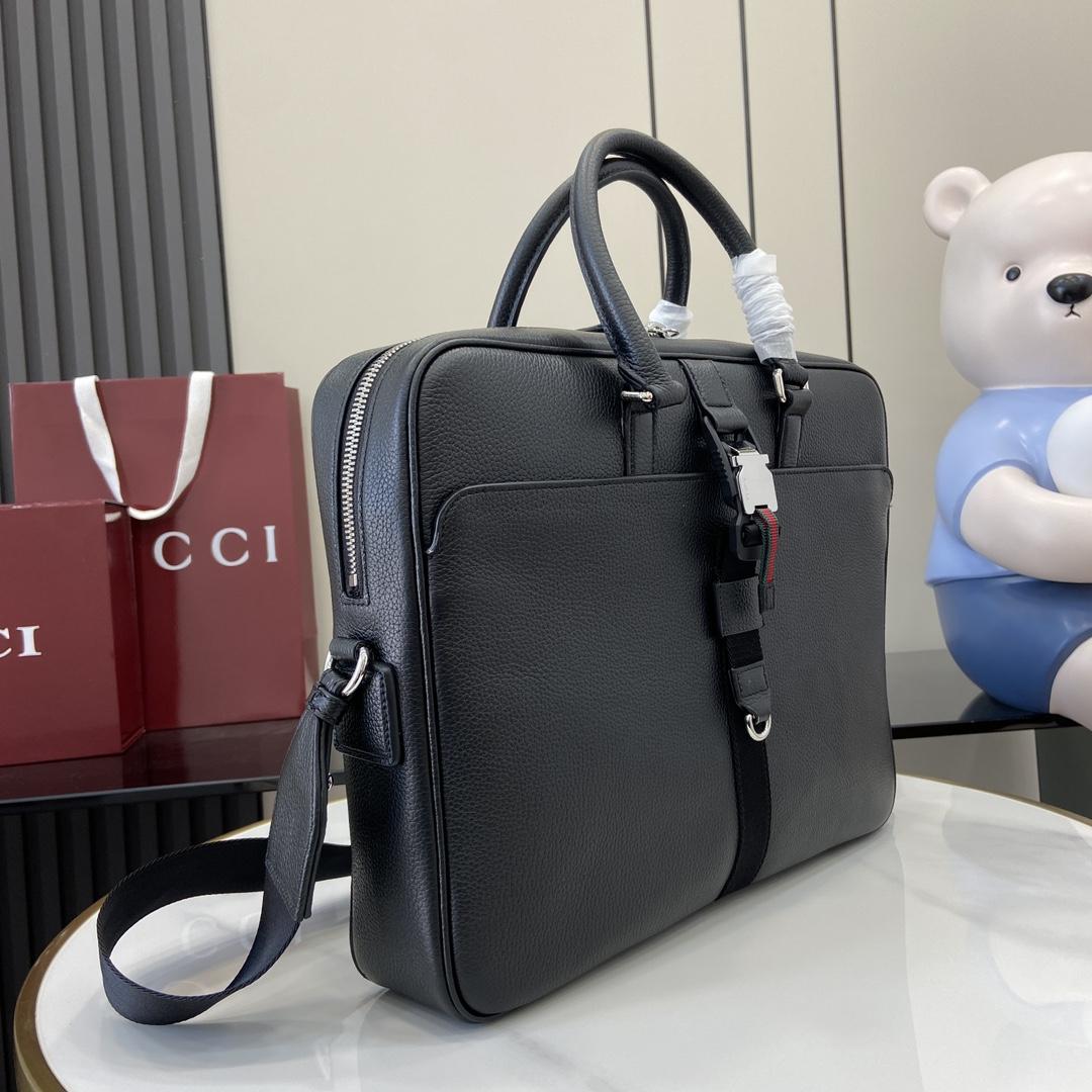 Gucci Medium Briefcase With Web - DopestKickz