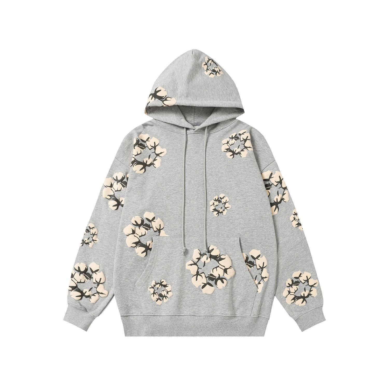 Denim Tears Cactus Tears Wreath Hoodie Grey - DopestKickz