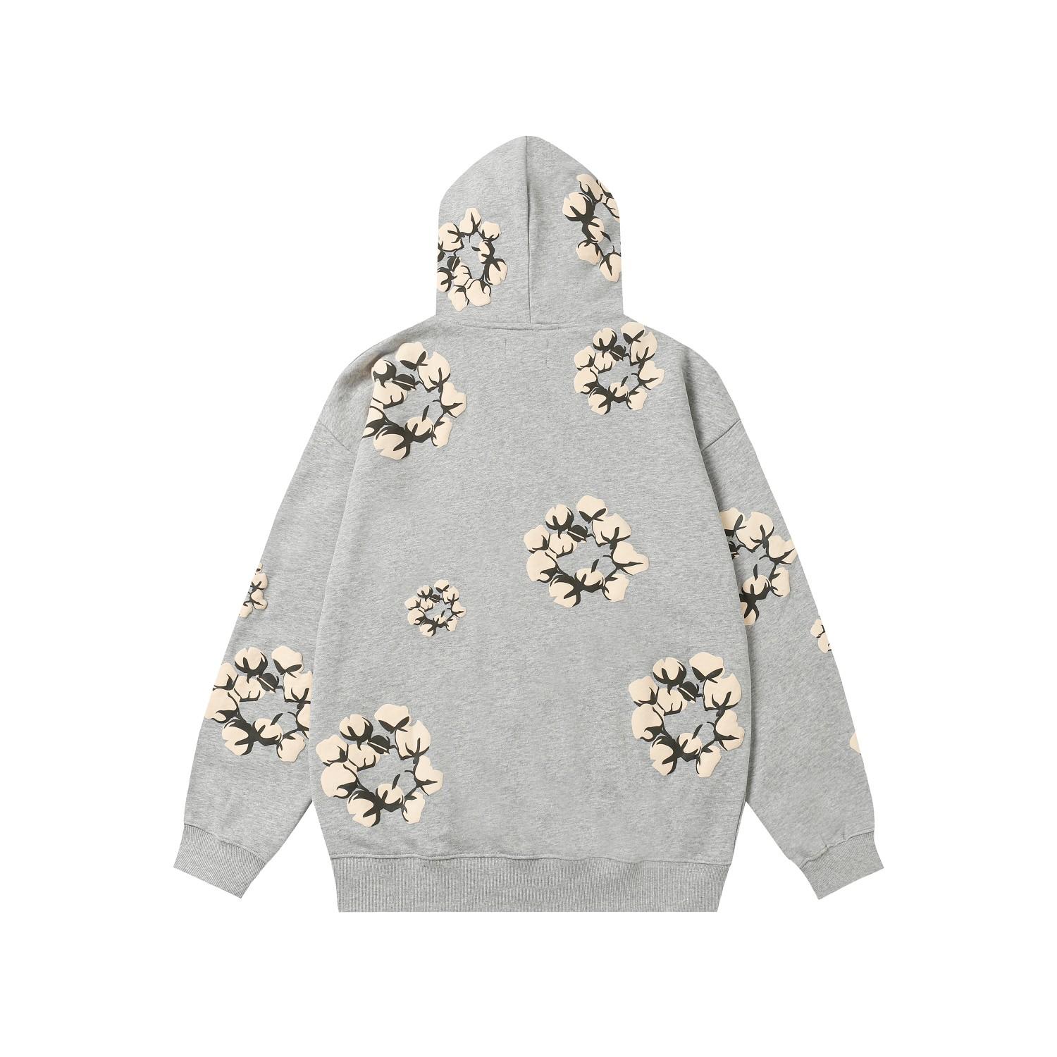 Denim Tears Cactus Tears Wreath Hoodie Grey - DopestKickz