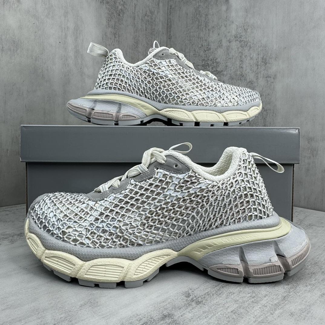 Balenciaga 3XL Fishnet Sneaker In Eggshell And Crystal Mesh - DopestKickz