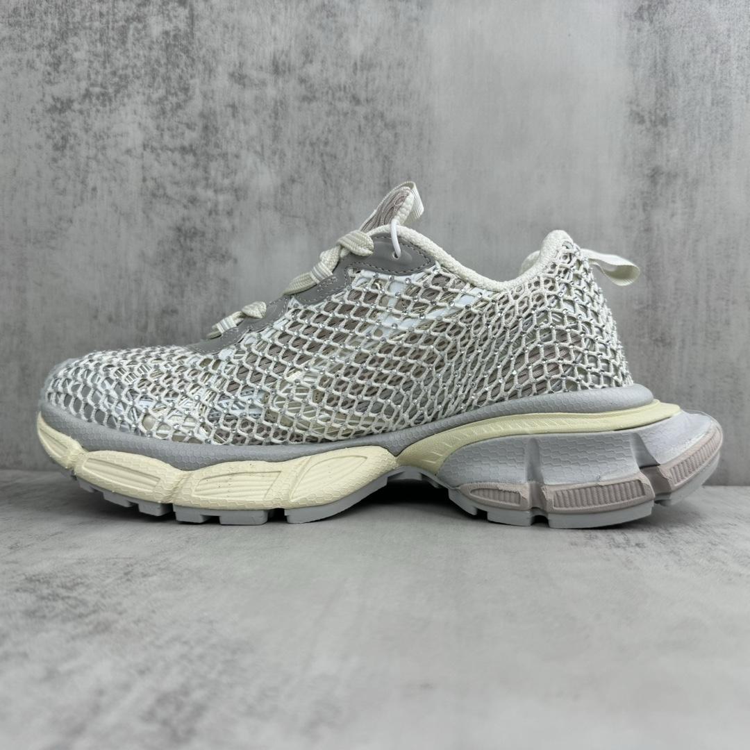 Balenciaga 3XL Fishnet Sneaker In Eggshell And Crystal Mesh - DopestKickz