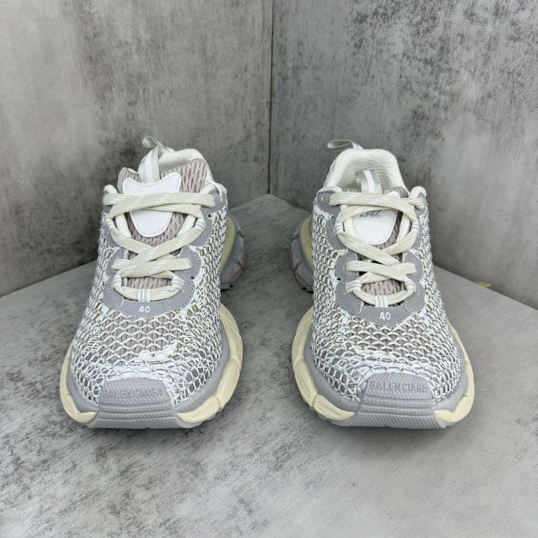 Balenciaga 3XL Fishnet Sneaker In Eggshell And Crystal Mesh - DopestKickz