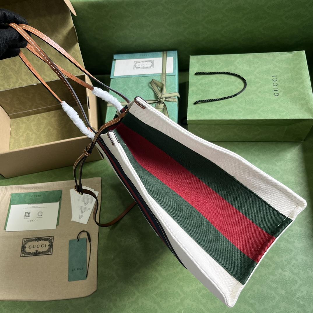 Gucci Interlocking G Large Canvas Tote Bag   44-35-22.5cm - DopestKickz