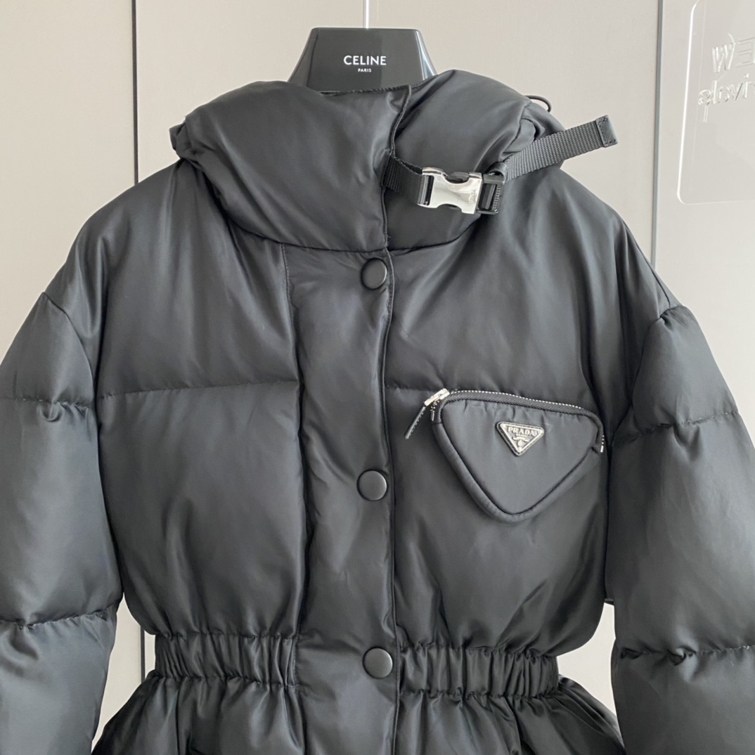 Prada Women's Hooded Re-Nylon Down Jacket - DopestKickz