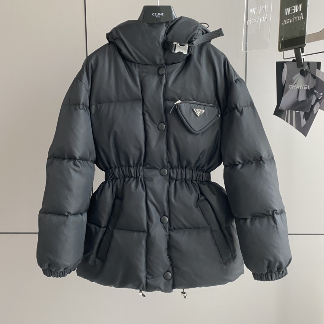 Prada Women's Hooded Re-Nylon Down Jacket - DopestKickz