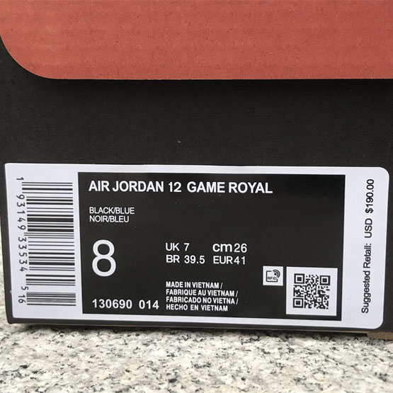 Air Jordan 12 “Game Royal” Sneaker  130690-014 - DopestKickz