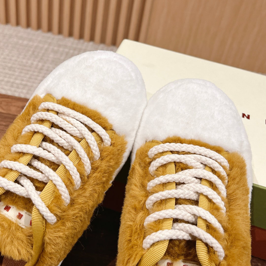 Marni Beige Teddy Tennis Sneaker - DopestKickz
