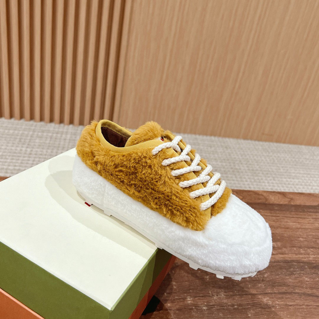 Marni Beige Teddy Tennis Sneaker - DopestKickz