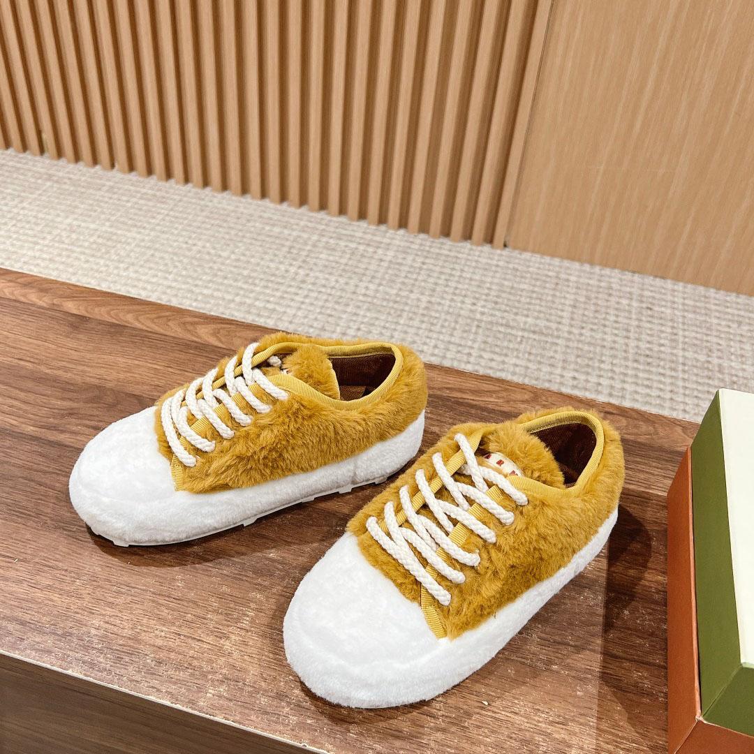 Marni Beige Teddy Tennis Sneaker - DopestKickz